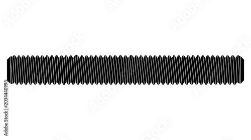 Foto Threaded Bolt Silhouette On White Background screw