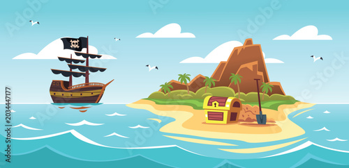 Quadro su tela Pirate island