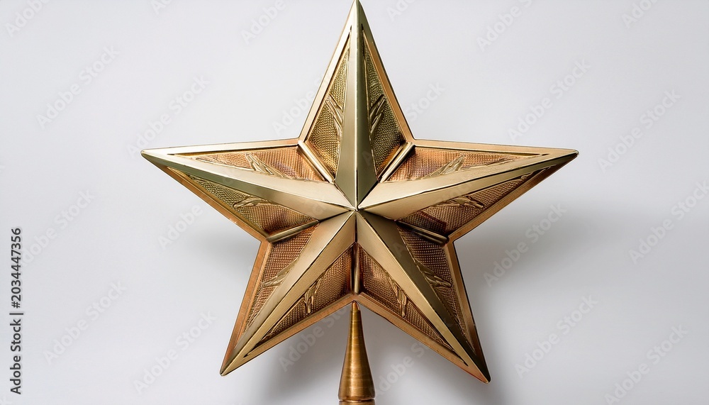 Fototapeta premium Christmas Star Tree Topper White Background
