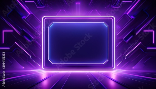purple background with neon frame