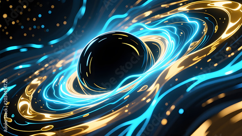 manga-style abstract black hole universe
