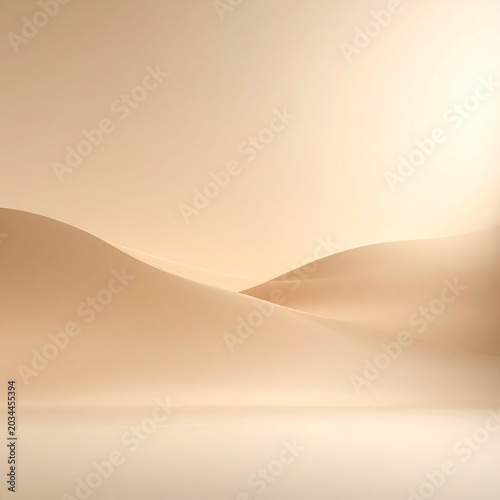 Soft Sand Dunes Under Warm Sunlight Serene Desert Landscape Minimalist