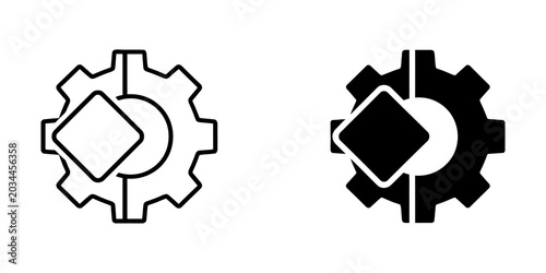 Konstfotografi Integration settings or add on module gear icon design with presented in both