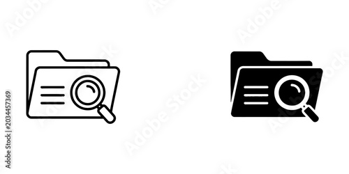 Fotografie Folder search icon with magnifying glass vector illustration, document