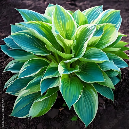 Lush variegated foliage, a vibrant green plant