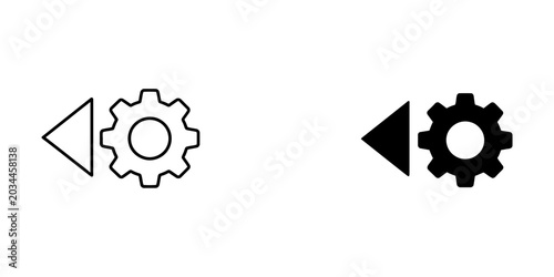 Foto Previous settings configuration outline and glyph icon set vector illustration