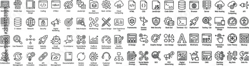 Web development and design icons and concepts