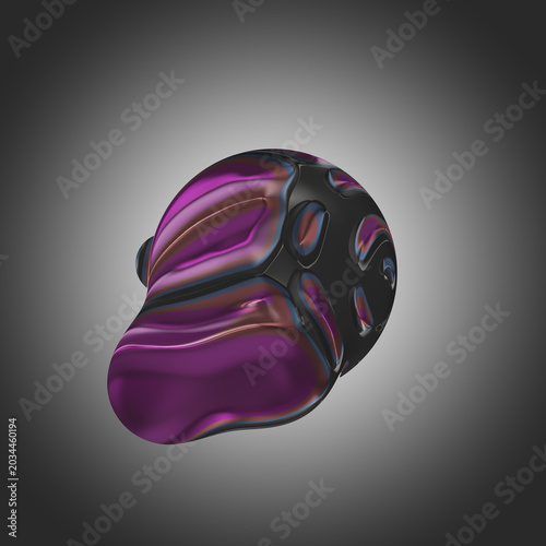 Abstract alien artefact object metallic morf shape