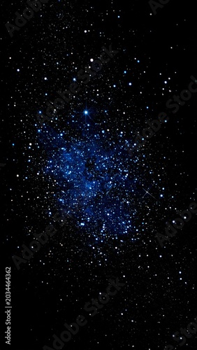 Vast Dark Sky Filled with Twinkling Blue Stars and Celestial Dust