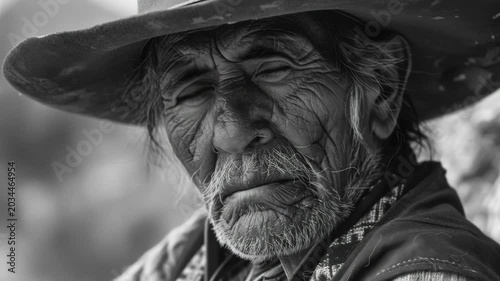 Native Elder in Cowboy Hat