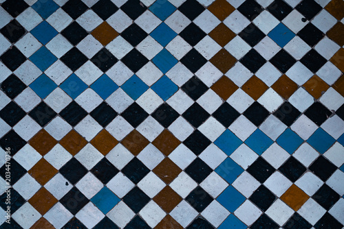 Traditional Moroccan geometric patterns and Islamic ornament details creating luxurious abstract architectural background textures.