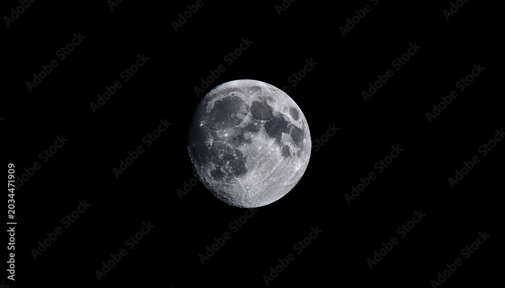 Fototapeta premium A Full Moon Is Shown In The Dark Sky