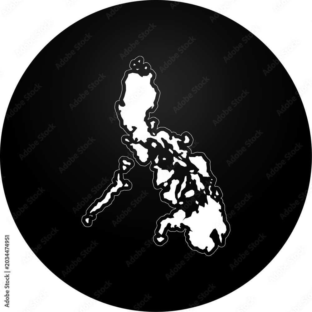 Fototapeta premium Philippines Country Map Icon