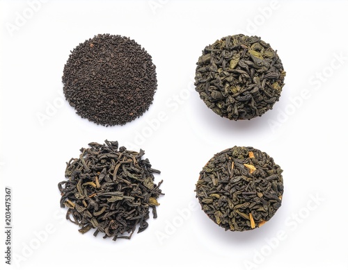 green tea leaves with tea