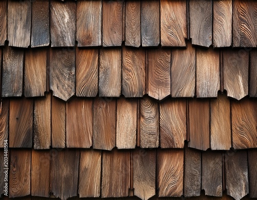 old wooden shingle roof texture background seamless pattern