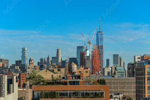 Photos Lower Manhattan Skyline with Construction Cranes