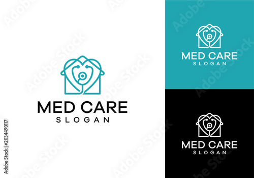 Medical Logo Design for Healthcare and Wellness Brands, Featuring a Heart-Shaped Stethoscope Emblem