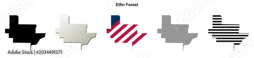 Fotografie Elfin Forest (California) blank outline map