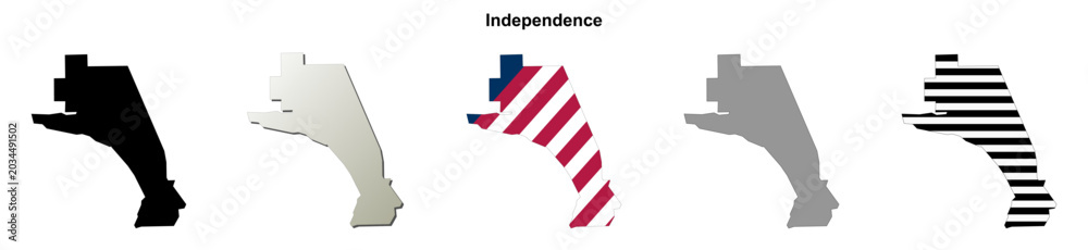 Obraz premium Independence (California) blank outline map