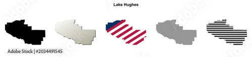 Photos Lake Hughes (California) blank outline map