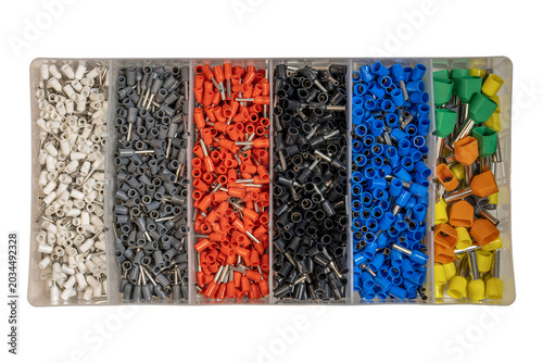 Photos Assorted insulated wire ferrules organized electrical terminal connector kit