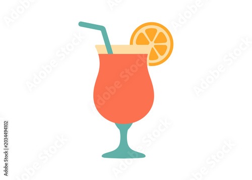 Bilde på lerret Cocktail Glass color icon