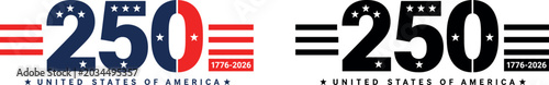 Foto United states semiquincentennial logo variations celebrating 250 years of americ