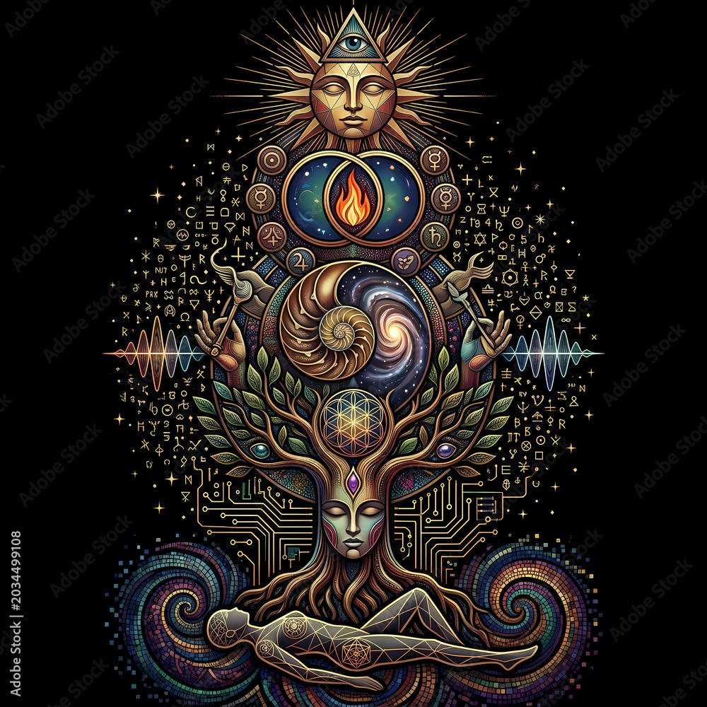 Fototapeta premium Mystical and Occult Symbols Collection: Modern Esoteric Illustrations