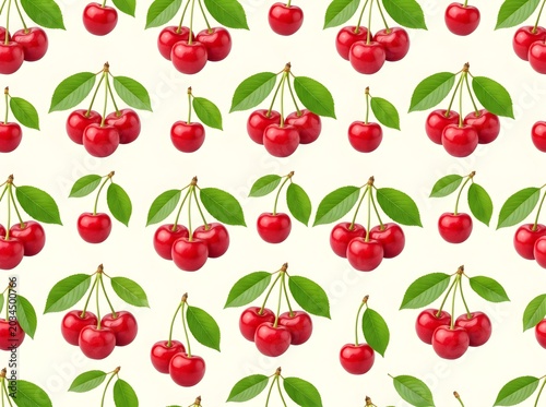 Seamless Cherry Pattern Background Design