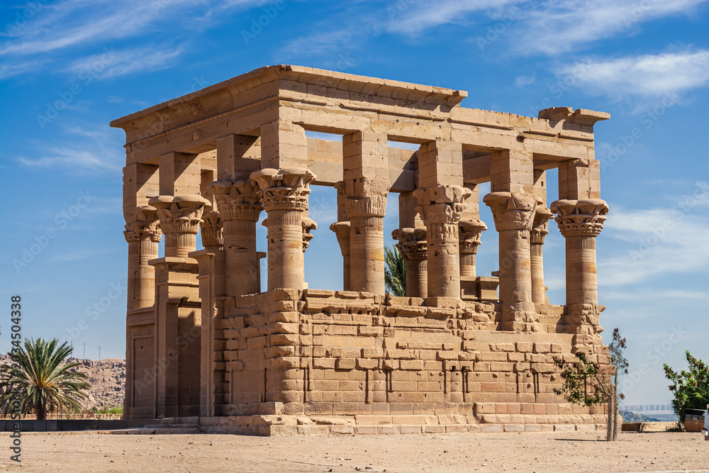Obraz premium Ruins of the The Philae temple on an island in the Nile, Aswan Egypt