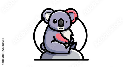 Canvas Print Cartoon koala bear mascot illustration