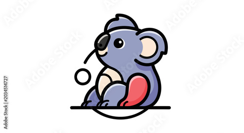 Canvas Print Cartoon koala bear mascot illustration