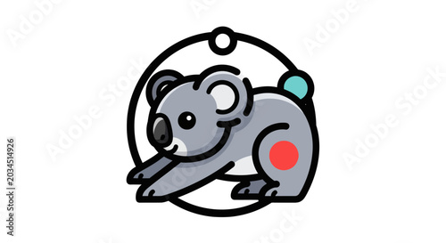 Canvas Print Cartoon koala bear mascot illustration
