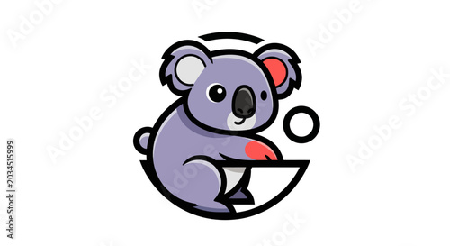 Canvas Print Cartoon koala bear mascot illustration