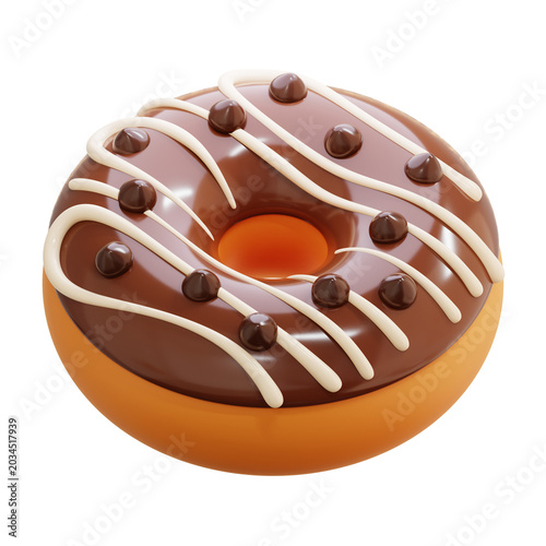 donut 3d icon illustration