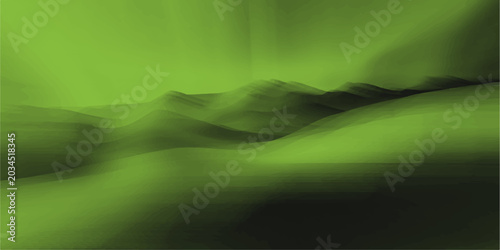 Foto ethereal green abstract landscape, evoking a sense of mystery and wonder with blurred mountainous forms and a soft, diffused light