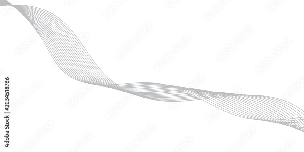 Fototapeta premium abstract white wave ribbon made of fine mesh, elegant flowing fabric, representing smooth movement and modern design, perfect for graphic resources and abstract art.