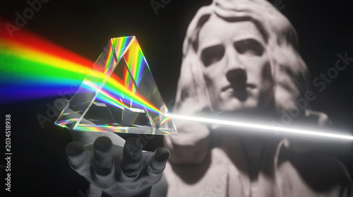 Foto Isaac Newton Prism Rainbow Light Experiment