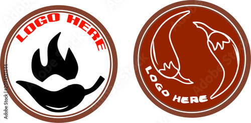 Obraz na plátně Hand-drawn Chili Pepper Logo