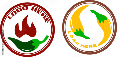 Tablou pe pânză Hand-drawn Chili Pepper Logo