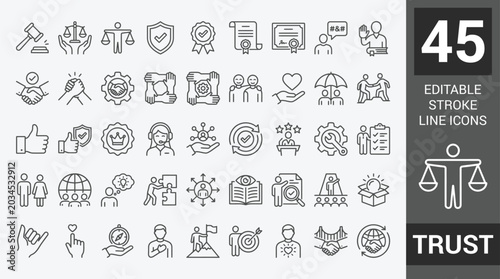Schilderij op canvas Trust icon set