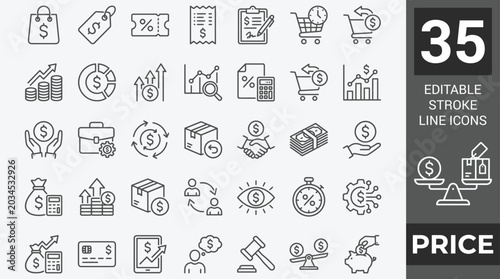 Foto Price icon set