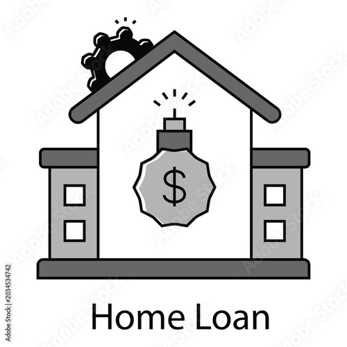 Business finance symbol for home loans and professional mortgage lending