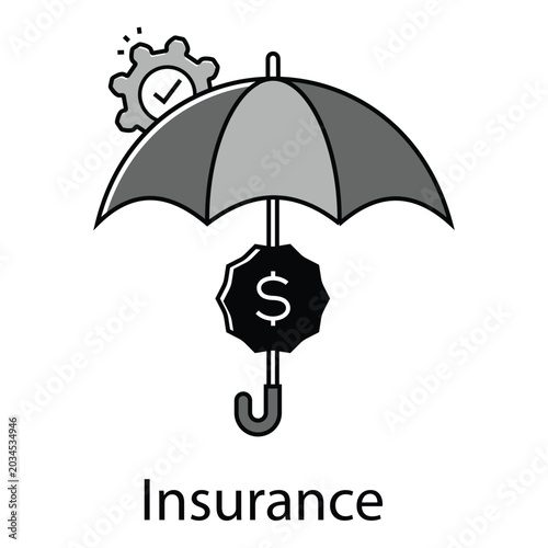 Business finance symbol for corporate insurance and professional risk assessment