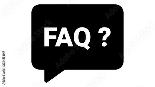 Cuadro en lienzo Faq icon with question mark inside speech bubble