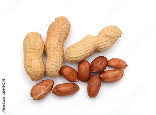 Photography Stack Peanuts on white background