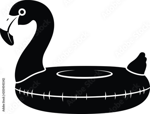 Black inflatable swan pool float