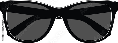 Black oversized cat eye sunglasses isolated on a white background