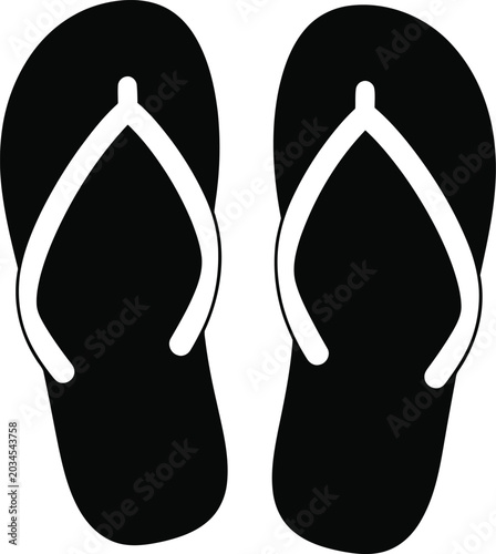 Black flip flops icon