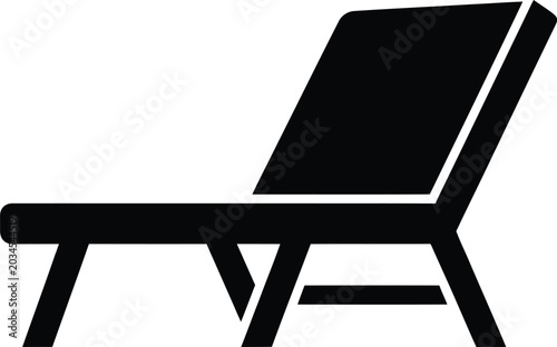 Modern minimalist black lounge chair icon
